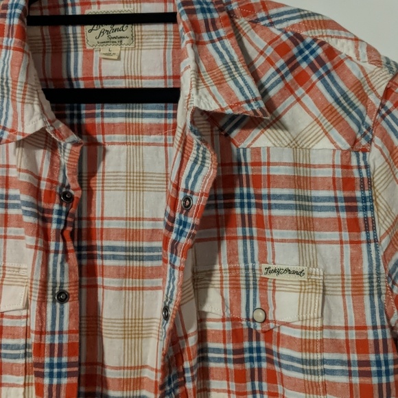 Plaid western style short sleeve button down - Picture 2 of 2